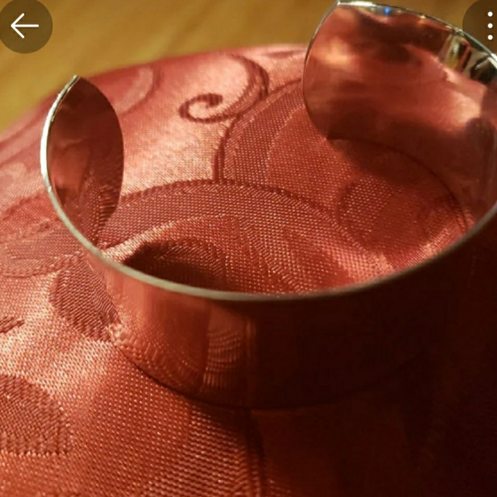 Wide sterling silver cuff bracelet